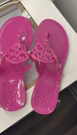 Plain Hot Pink Tory Burch Slides