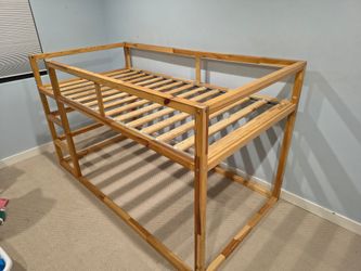 Wooden twin bunk bed frame