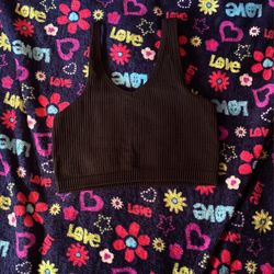Y2K crop top black