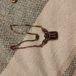 Antique Purple Amethyst Necklace 