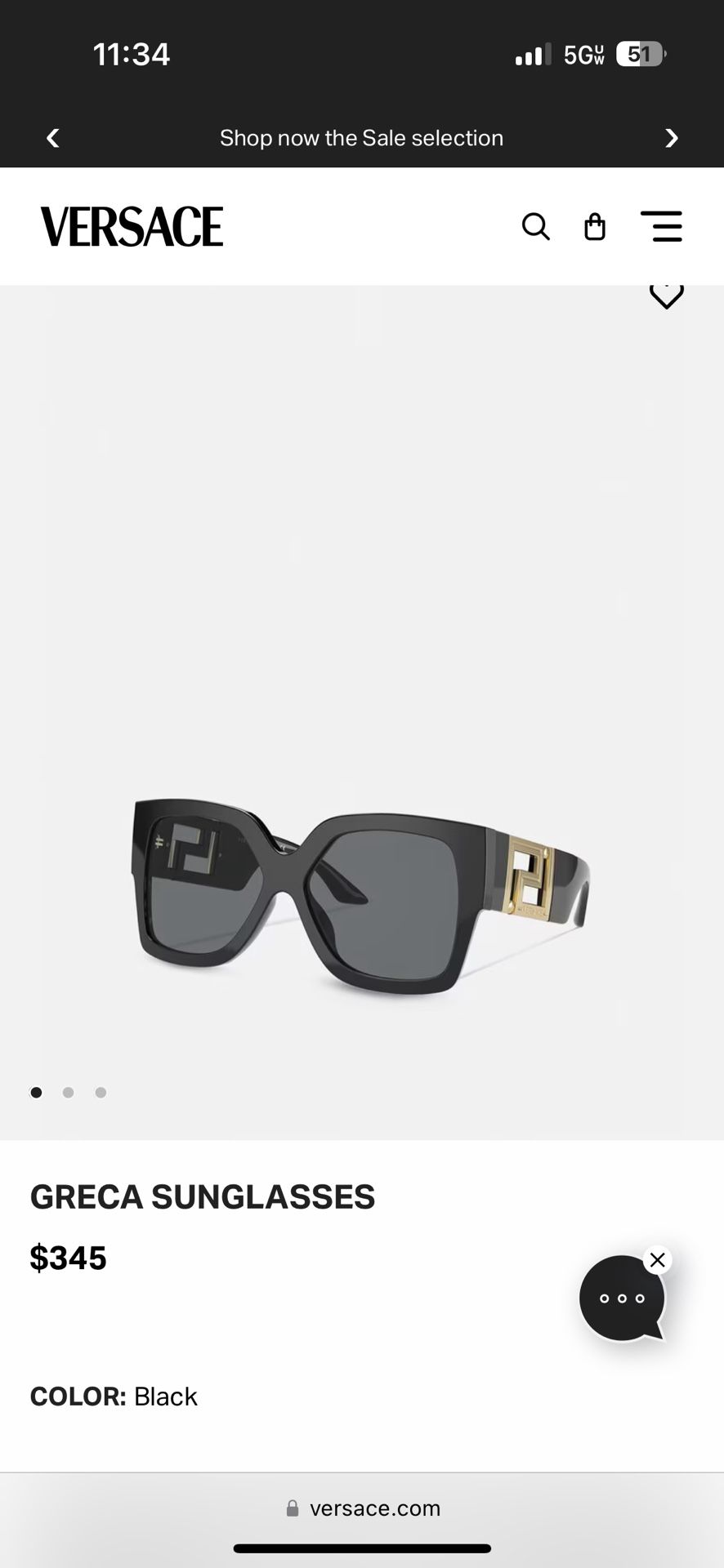 Versace VE4402 Women’s Sunglasses Oversized Black And Gold