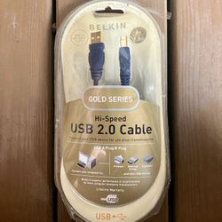 Belkin Gold Series Hi-Speed 2.0 Cable USB A/B Plug 6’ - Brand New