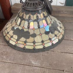 Vintage Stained Glass Chandelier