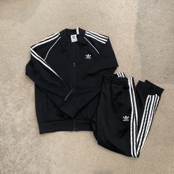 Men’s Adidas Classic Black Track Suit Set, Size M