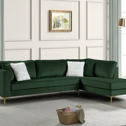 Catalina Green Velvet Sectional

