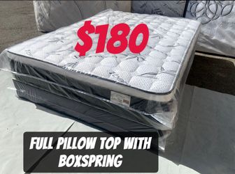 Full pillow top mattress and box spring