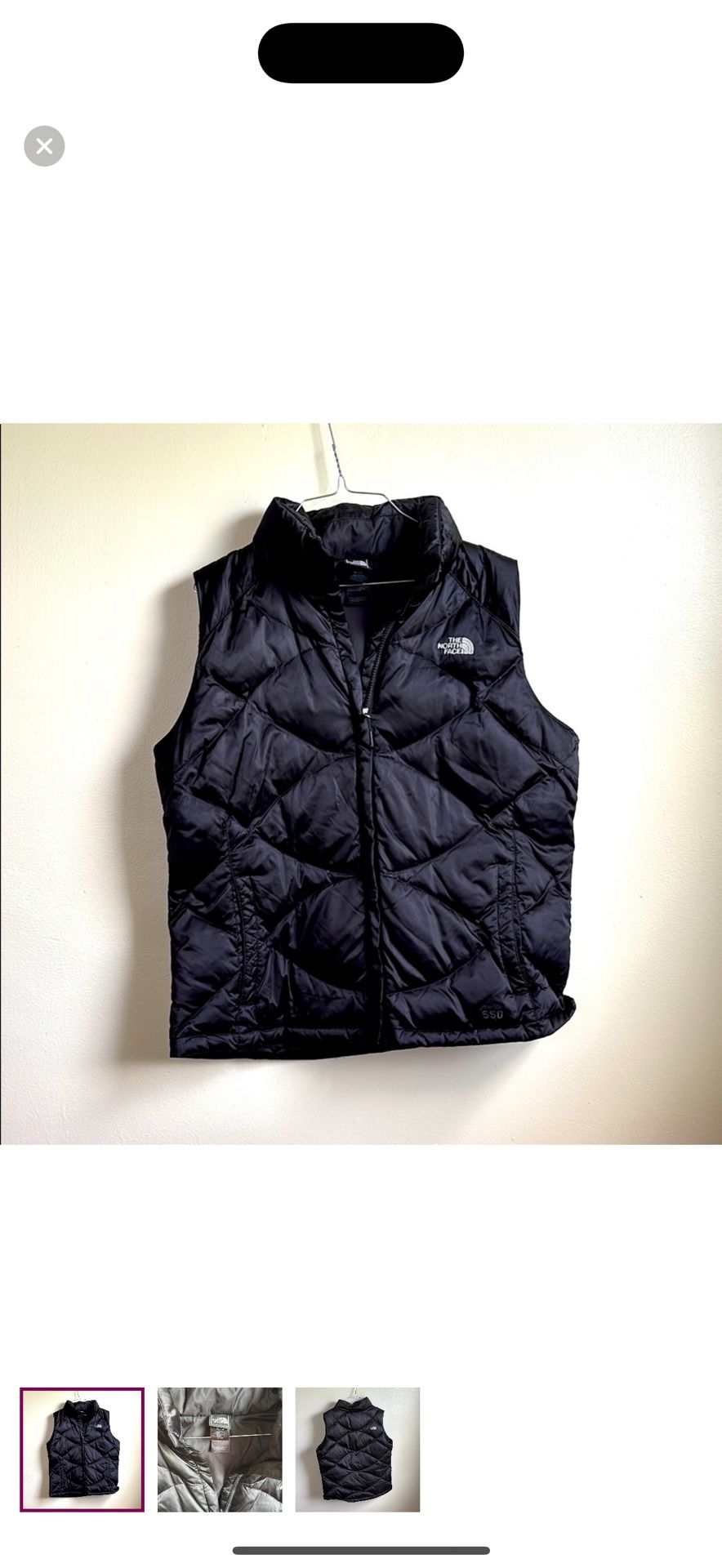 WOMENS XL NORTH FACE PUFFER VEST BLACK