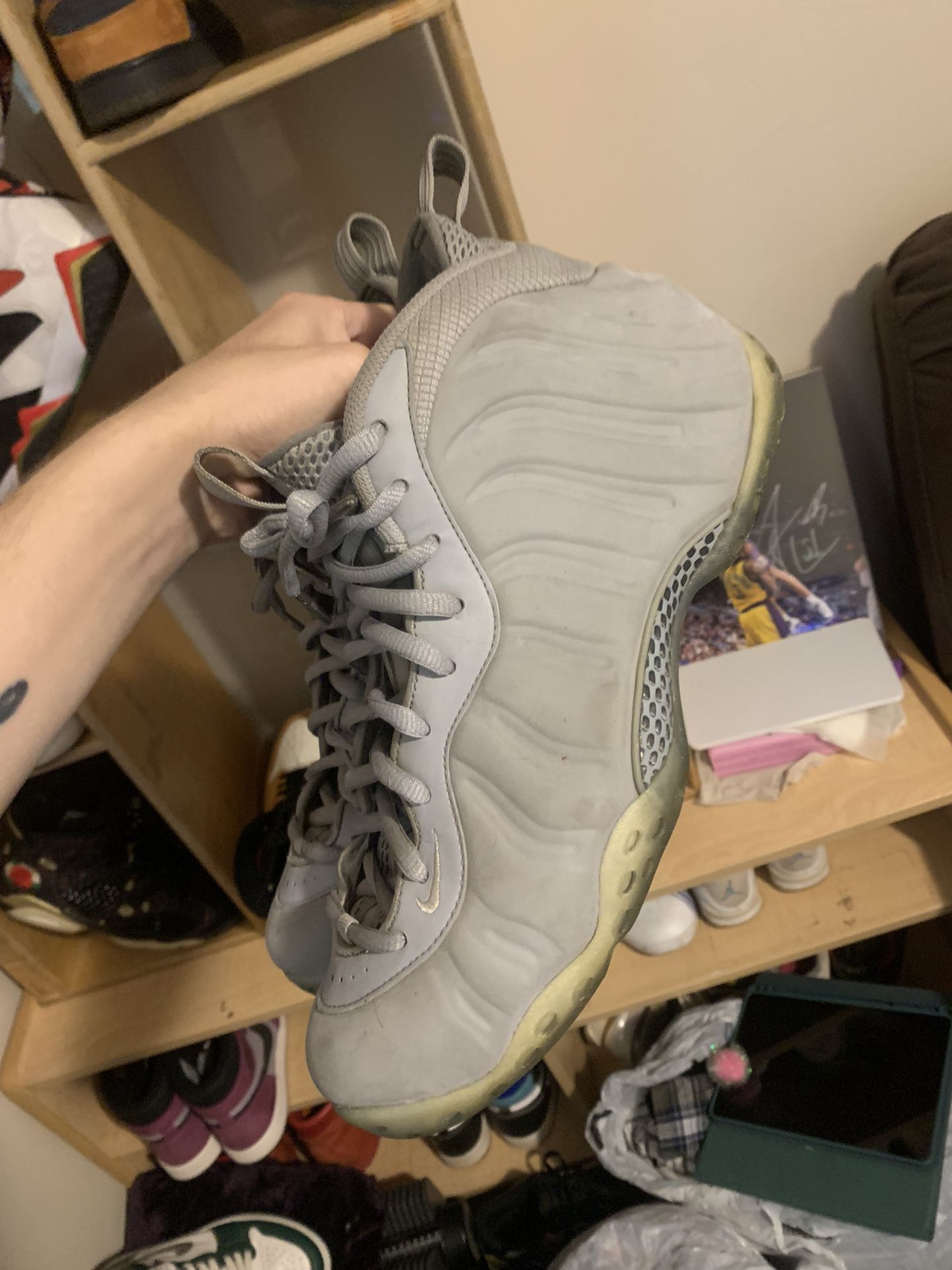 Grey Suede Foamposite Size