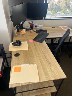 L Shaped Desk with Shelves 86.6 Inch Reversible Corner Computer Desk