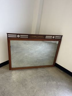 Mantle / Buffet Mirror Vintage Carved Sold Wood