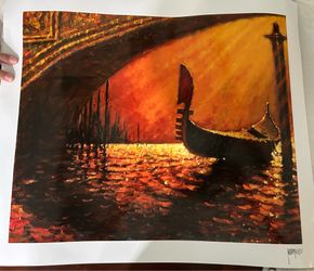 "Under the Bridge" lithograph print by artist Marko Mavrovich