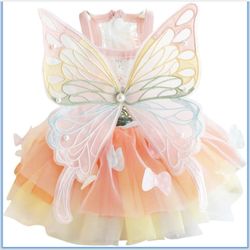 Rainbow Butterfly Dog Dresses for Small Dog 
