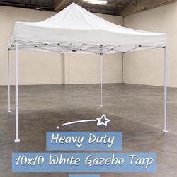 10x10’ Heavy Duty Gazebo White Tarp