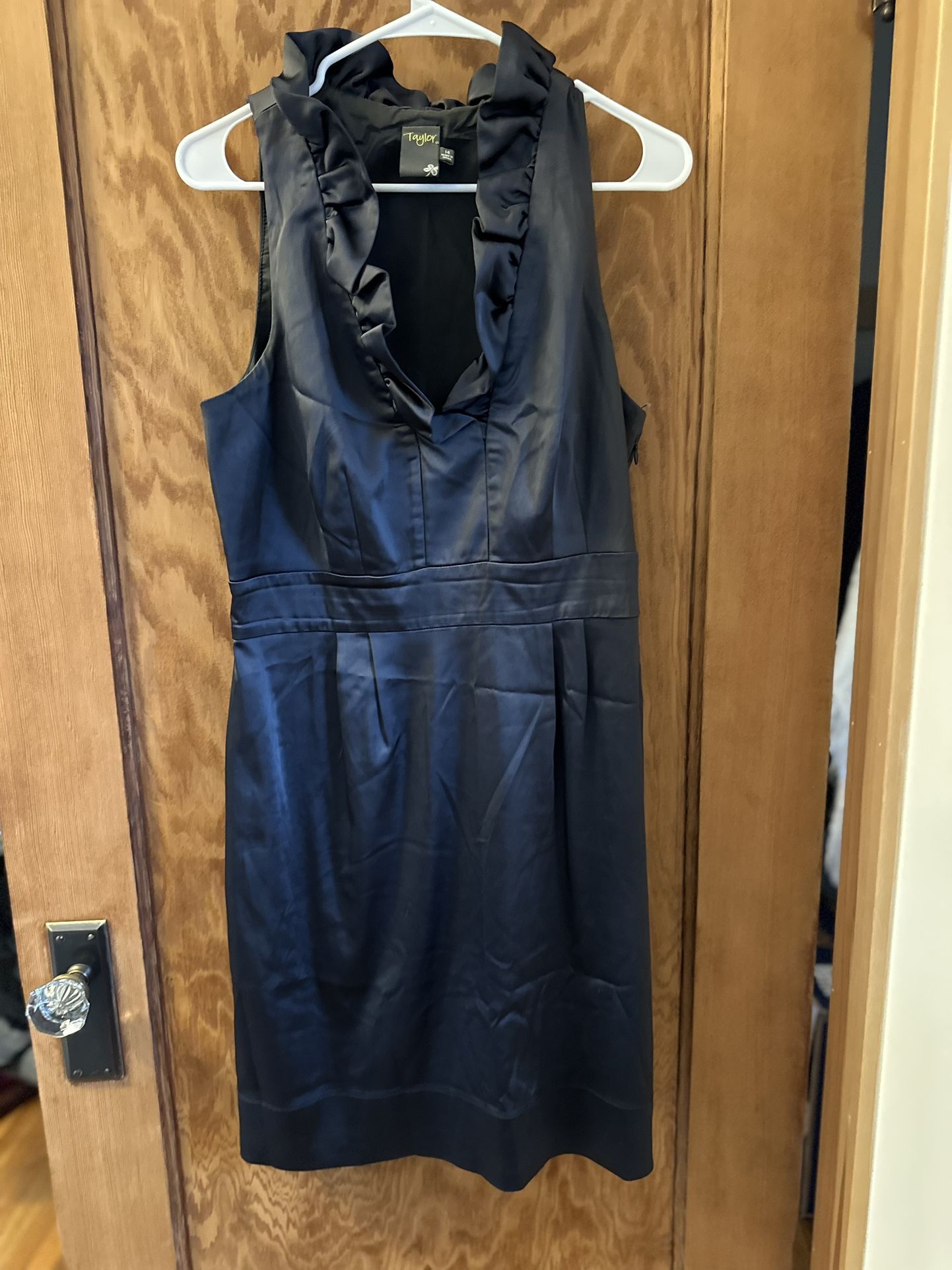 Gray Ruffled Vneck Dress