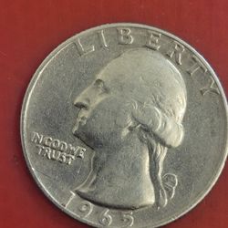 US 1965 D Doubled Die Quarter Dollar