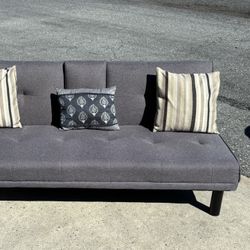 Serta Convertible Folding Futon Sofa Bed Fabric with 2 Cup Holders 