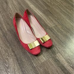 Kate Spade 8.5 Karolina Golden Bow Pump Shoes