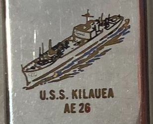 Vintage Metal Zippo, U.S.S. Kilauea AE-26, Ammunition Ship, Navy, Command Lighter, Zippo, Made in USA, Cigarettes, More, Free Shipping in the U.S.  He