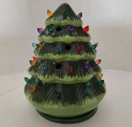 Ceramic Christmas Tree Wax Warmer Electric 7x4"