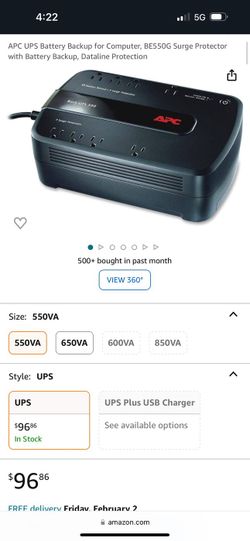 APC Battery Backup BE550G  Surge Protector W/ Battery Backup