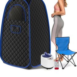 Sauna Box, Portable Sauna for Home, Steam Sauna Tent with Steamer, Remote Control, Folding Chair, 9
