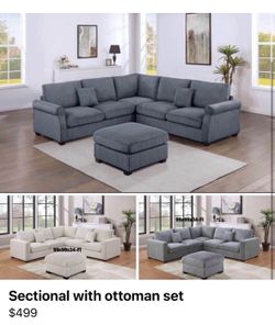 Sectional with ottoman set