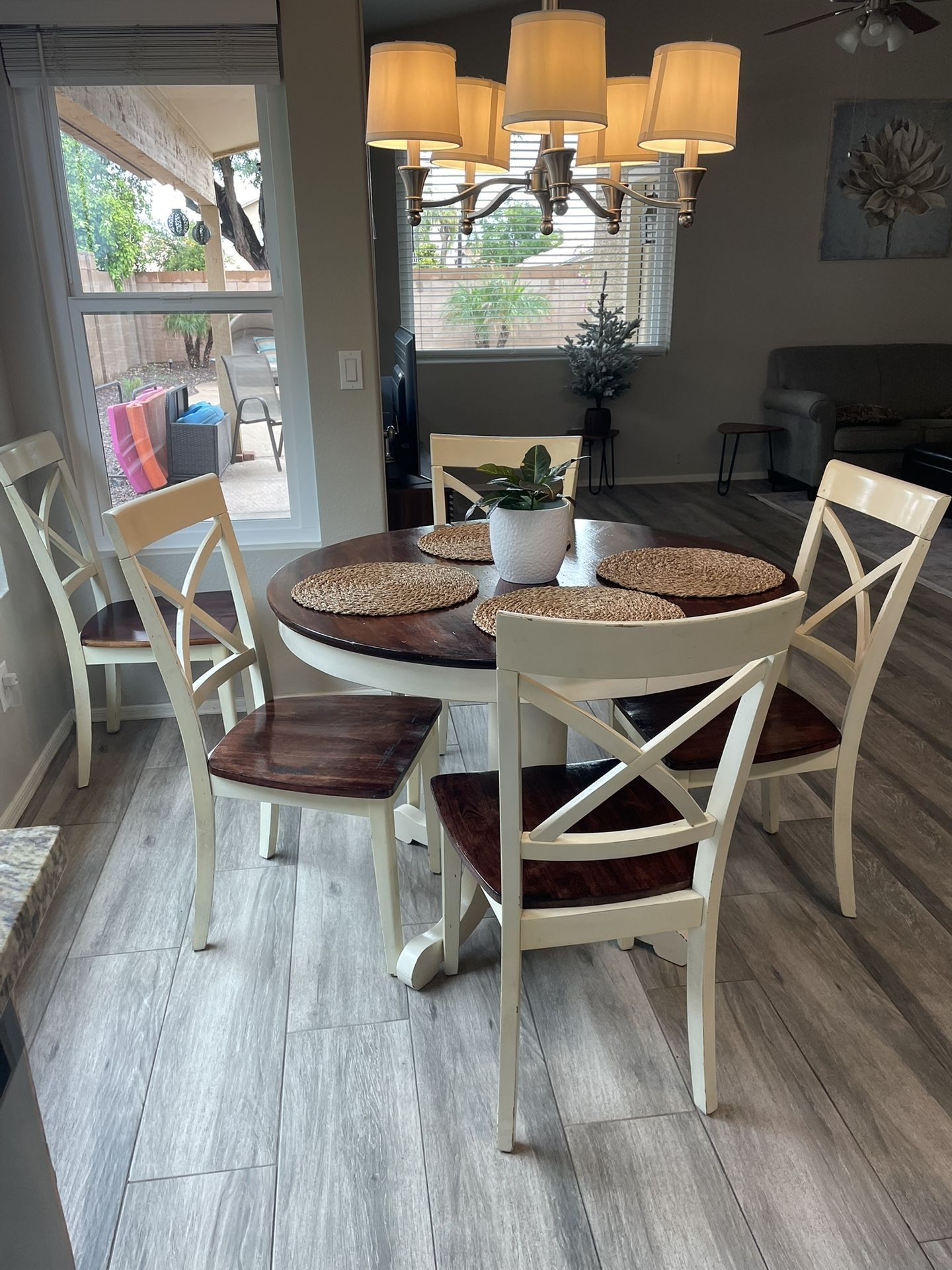 Oak Pedestal Dining Table With 5 Chairs
