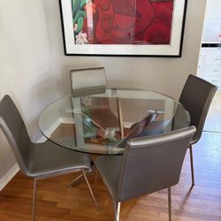 Glass Table Dining Set