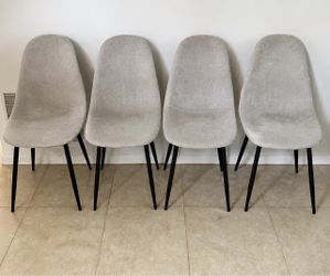 Set of 4 Modern Upholstered Chairs -gray
