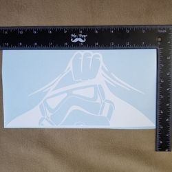 Stormtrooper (Peeking) Vinyl Decal - White