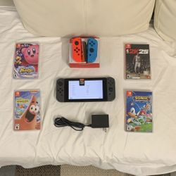 Nintendo Switch Bundle + Extra Joy-Cons + 5 Games 