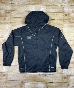 Puma King Full Zip Outdoor Black Hooded Windbreaker Jacket Men’s M
