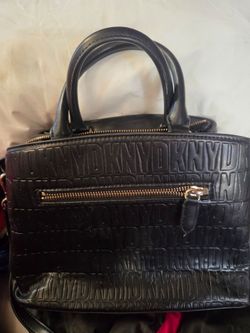 DKNY Black Leather Satchel Handbag
