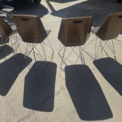 Carson Carrington Skaerbaek Chair in Chrome Finish with Walnut Wood and Fabric Upholstery