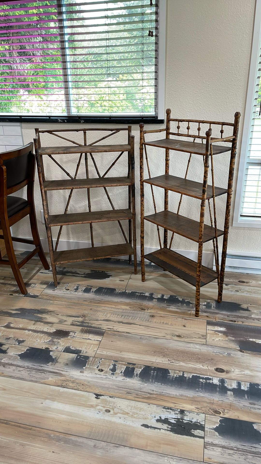Vintage Bamboo Rattan Book Shelfs