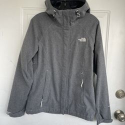 The North Face Heathered Gray Hyvent 2.5L Rain Jacket Wind Breaker size XS