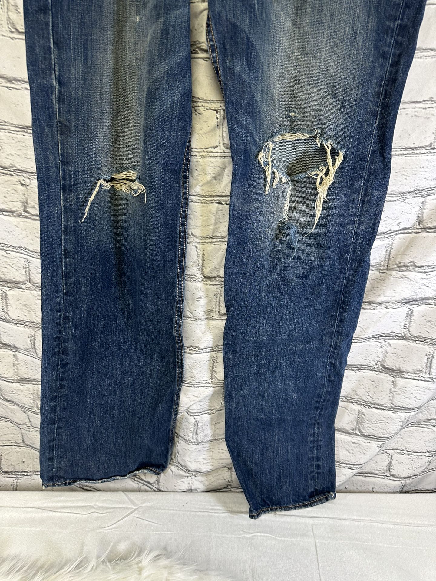 Hollister Co BalBoa Classic Straight 34x34 Blue Jeans Distressed
