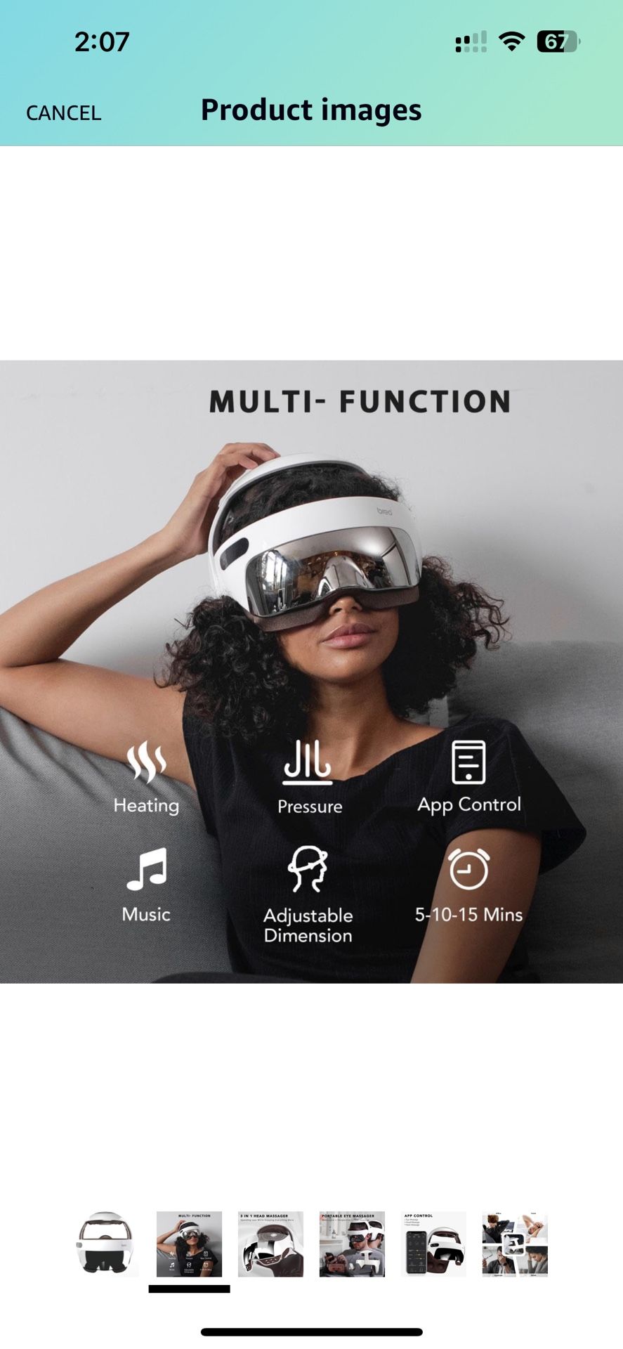 Breo iDream5s Electric Head Massager, Eye & Neck Massage Helmet