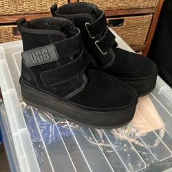 Black platform UGG boots