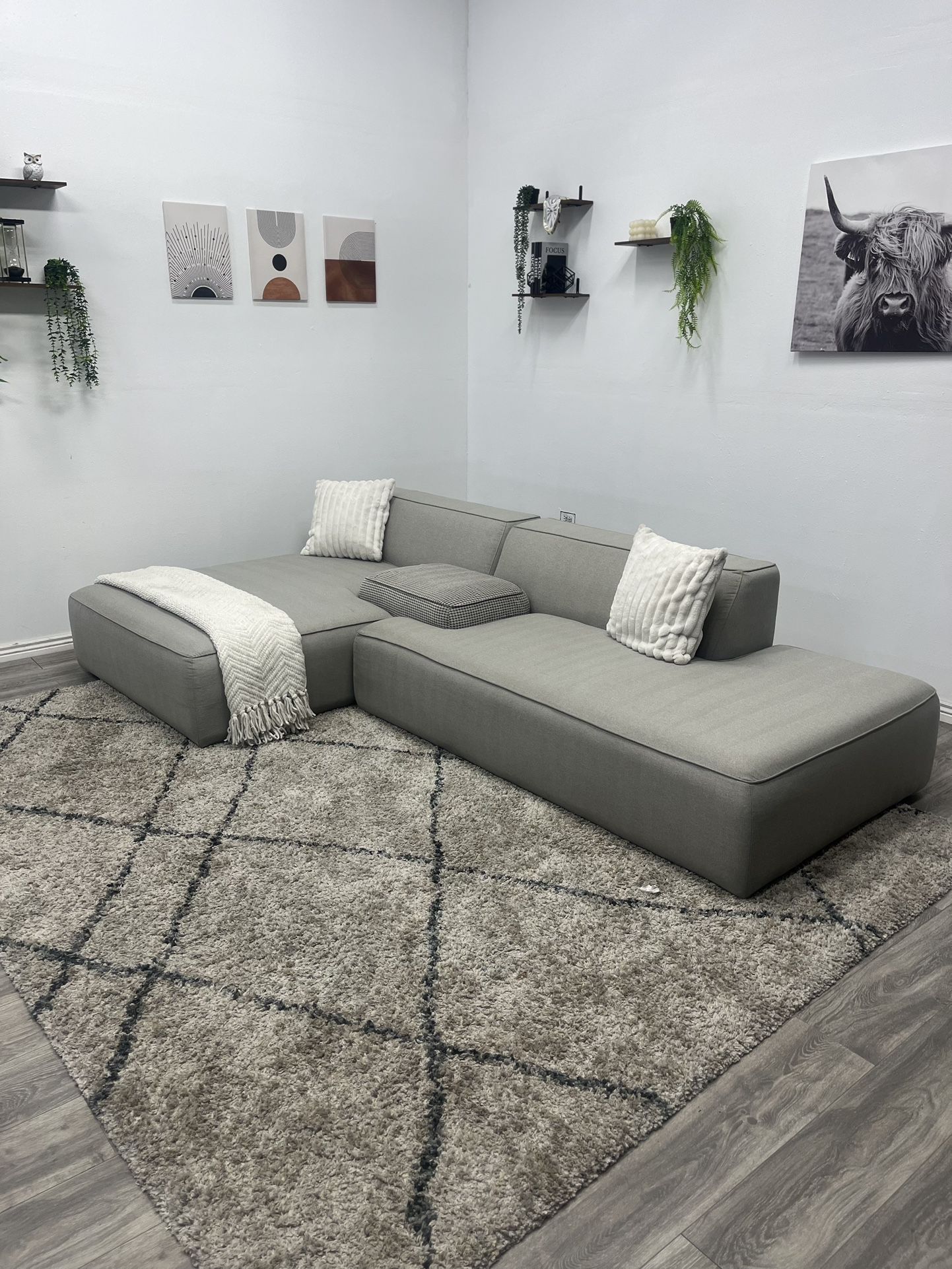 Modern Gray Sectional Couch -Free Delivery