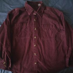 Levi’s Corduroy Button-Up Work Shirt – XL (Burgundy)