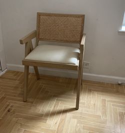 2 Pierre Jeanneret Dining Armchairs With Seat Pad