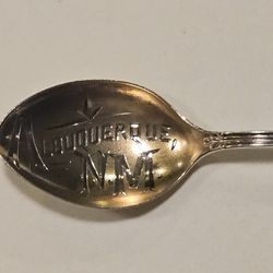 Albuquerque New Mexico Sterling Silver Souvenir Spoon Monogram 