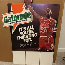Early 90s Gatorade Michael Jordan Sign Display