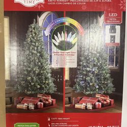 7.5 FT PRE-LIT COLOR-CHANGING LIGHTS Christmas Tree 