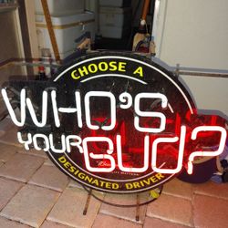 Preowned light up Budweiser sign