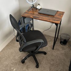 Computer Desk With Adjustable Chair &wheels 