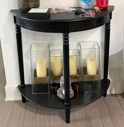 Black Half-Moon Console Table / Entryway Table – Great Condition