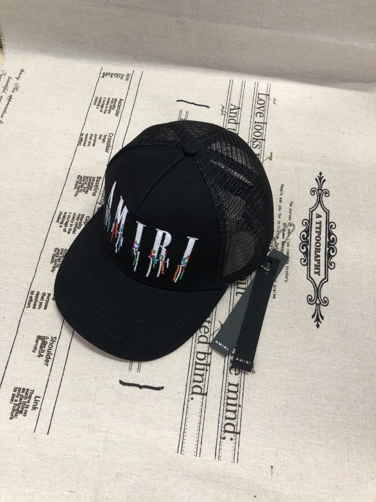 AMIRI Paint Drip Core Logo Trucker Cap