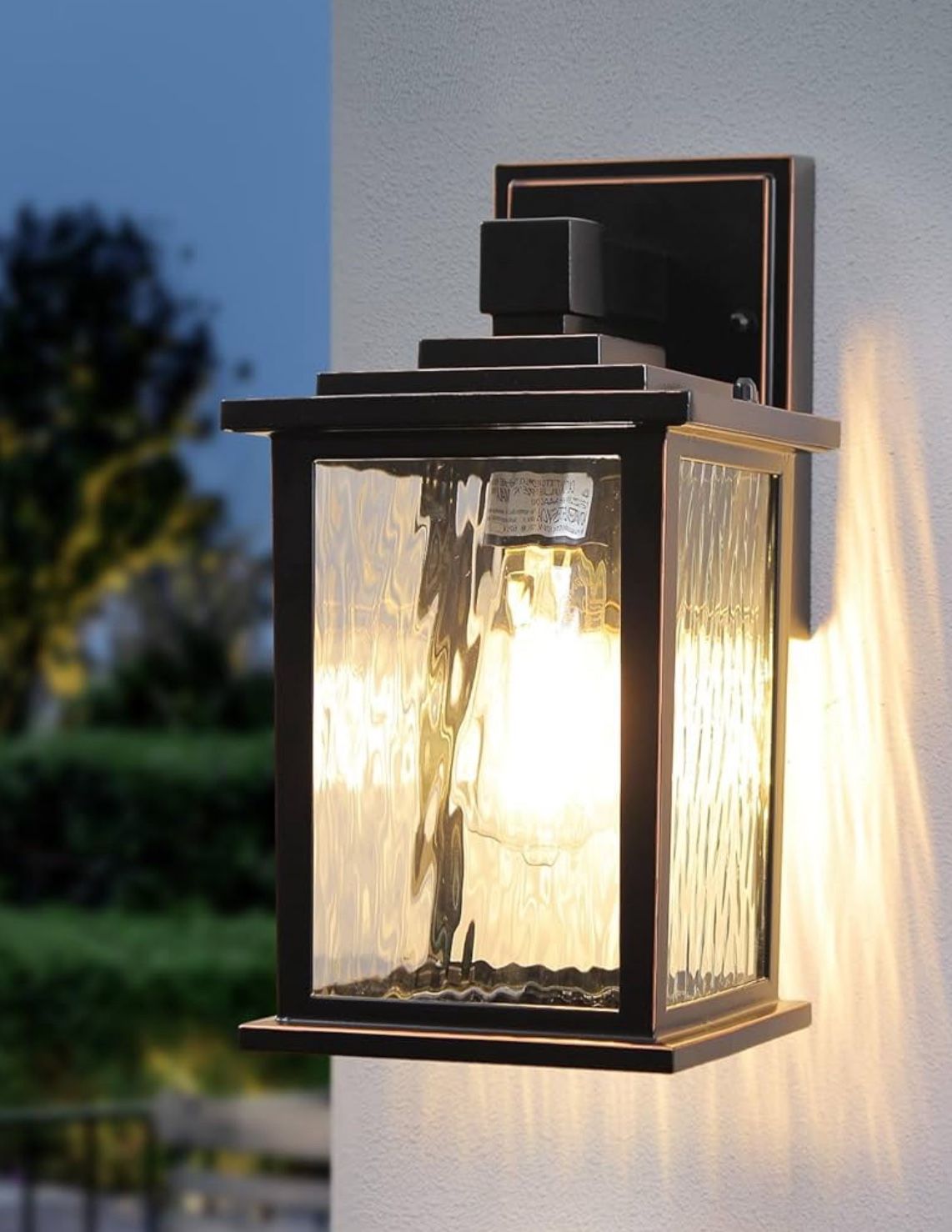 Oil-Rubbed Bronze Outdoor Light Fixture, 12'' Outside Lantern Wall Mount, Hardwired Exterior Sconce Lights for Porch, Front Door, Garage, Waterproof D